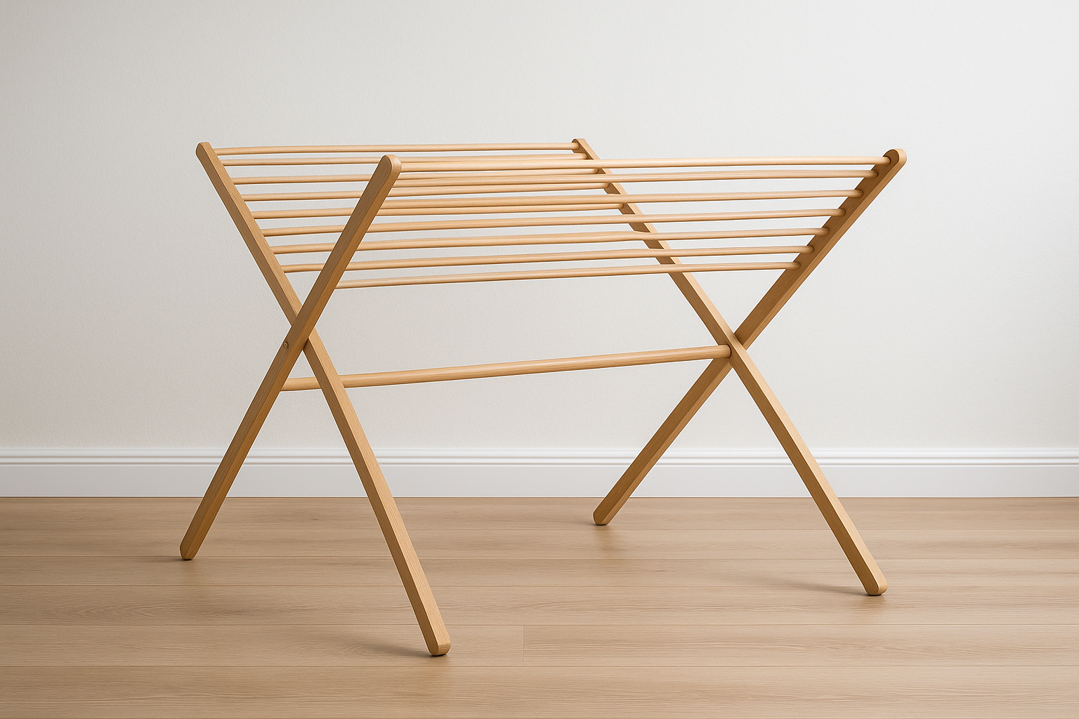 Étendoir à linge en bois pliable pour intérieur ou extérieur